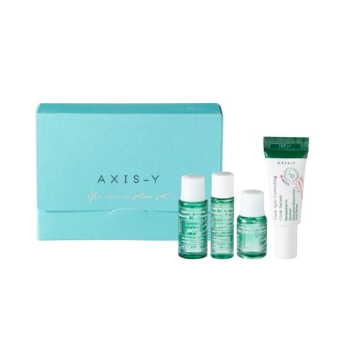 AXIS-Y The Mini Glow Set – Korean skincare travel-size set for brightening and hydration, improves skin glow and texture, gentle formulas suitable for all skin types, ideal starter or trial set.