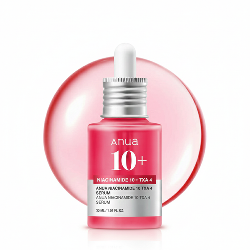 ANUA Niacinamide 10% + TXA 4% Serum – Korean brightening serum with niacinamide and tranexamic acid, reduces dark spots and hyperpigmentation, evens skin tone, hydrates and soothes, suitable for all skin types.
