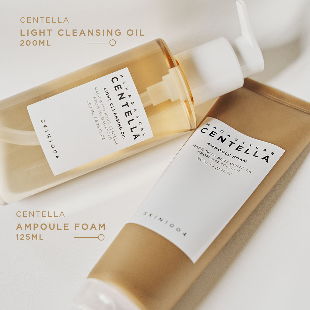 SKIN1004 Centella Double Cleansing Duo – Korean double cleansing set with Centella Asiatica, gently removes makeup and impurities, soothes sensitive skin, supports skin barrier, suitable for all skin types.