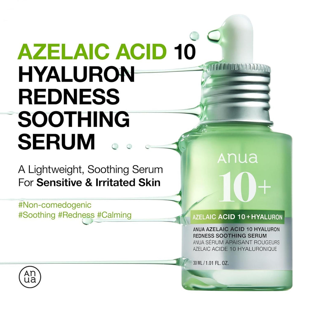 ANUA Azelaic Acid 10% Hyaluron Redness Soothing Serum 30ml - Baresoul