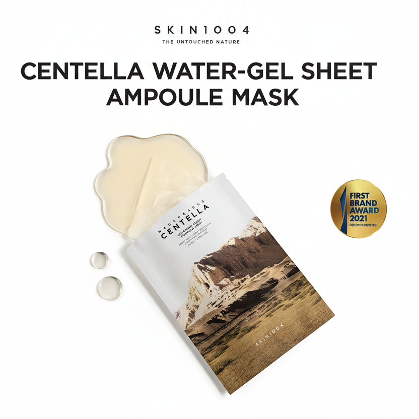 SKIN1004 Madagascar Centella Watergel Sheet Ampoule Mask (1 sheet) – Korean watergel sheet mask with Centella Asiatica ampoule, deeply hydrates and soothes irritated skin, calms redness, suitable for all skin types.