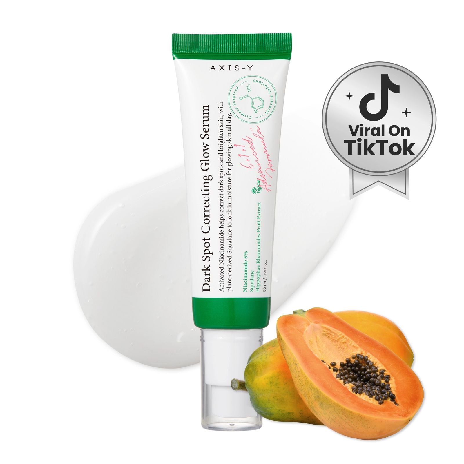 AXIS-Y Dark Spot Correcting Glow Serum 50ml – Korean brightening serum with niacinamide, reduces dark spots and hyperpigmentation, evens skin tone, boosts skin glow, lightweight and suitable for all skin types.