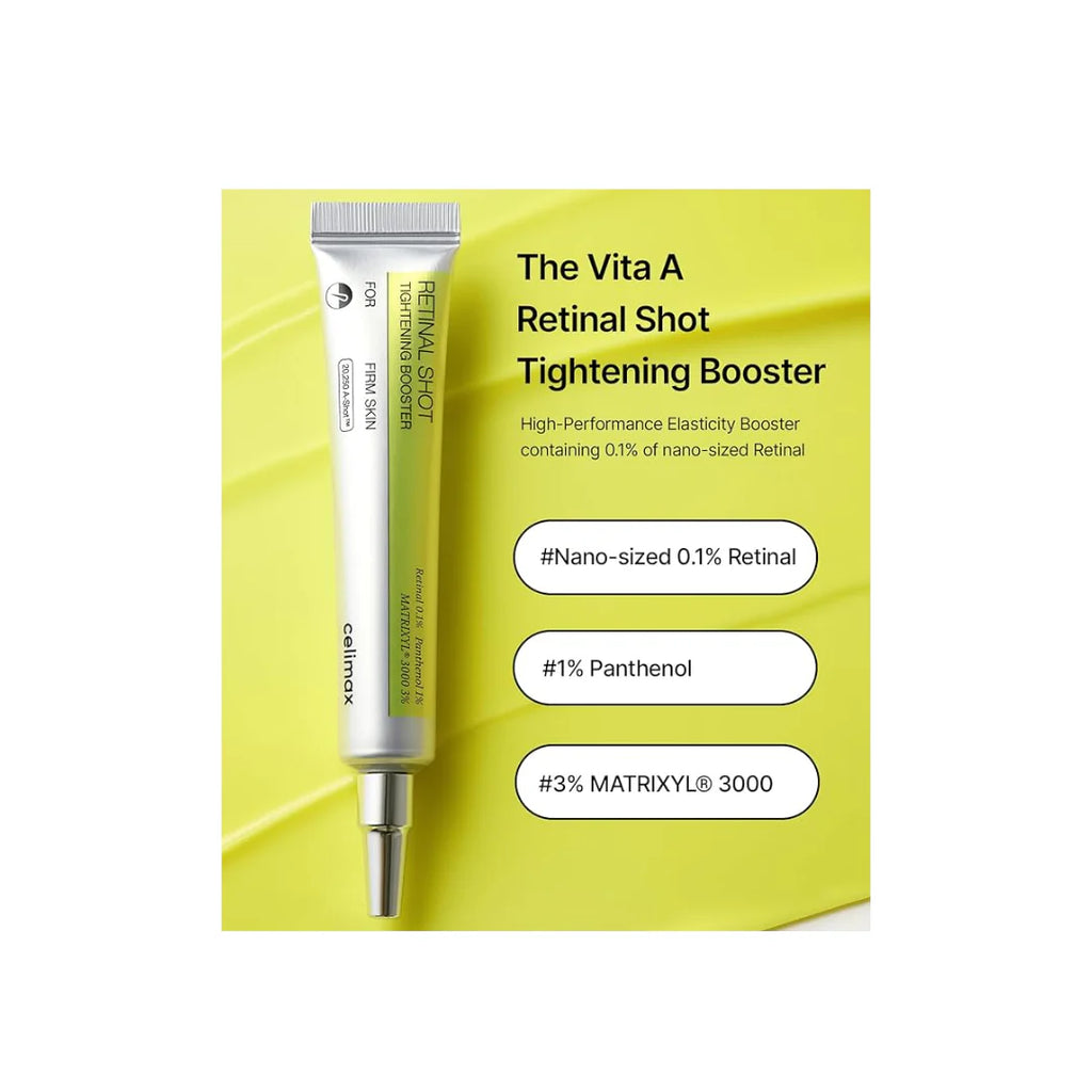Celimax Vita A Retinal Shot Tightening Booster with packaging on a white background